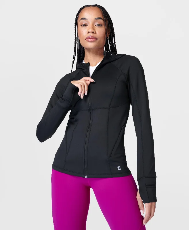 boyfriend style women cardigan for a relaxed fitPro Run Zip Up Sb9668 Black