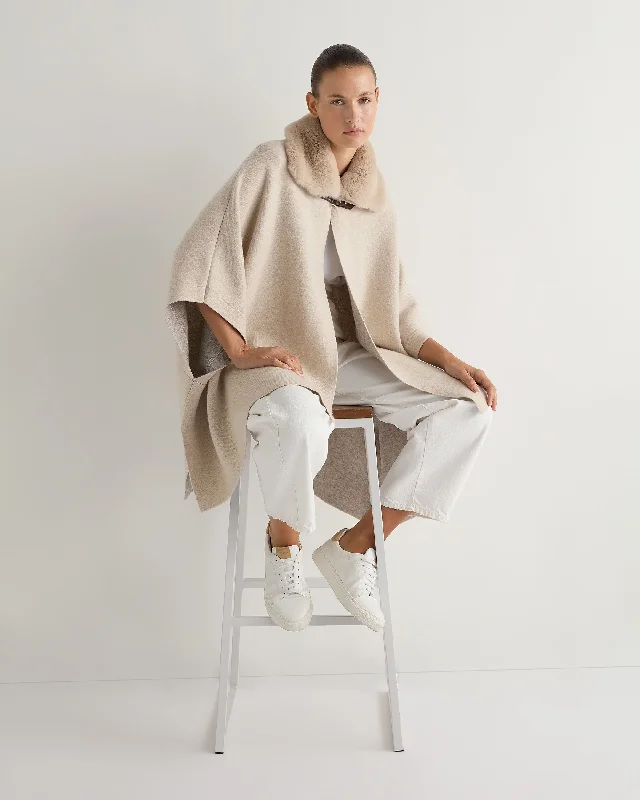 Belted women's cashmere coats in soft pastels for a luxurious feelWomen's Rex Collar Cape Ecru White Belted women's cashmere coats in soft pastels for a luxurious feelWomen's Rex Collar Cape Ecru White