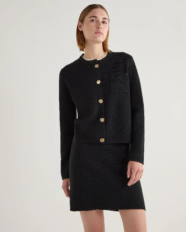Women's longline double - breasted camel coats for a sophisticated lookWomen's Ruffle Collar Cashmere Jacket Black Women's longline double - breasted camel coats for a sophisticated lookWomen's Ruffle Collar Cashmere Jacket Black