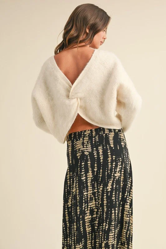 Tie - Front Women's Lambswool Sweaters in Pastel HuesAt Dusk Sweater