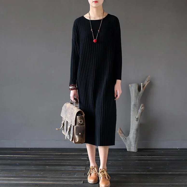 Belted Women's Cotton Blend Sweater Dresses for a Casual Lookautumn black striped cotton sweater dresses casual slim long sleeve maxi dress Belted Women's Cotton Blend Sweater Dresses for a Casual Lookautumn black striped cotton sweater dresses casual slim long sleeve maxi dress