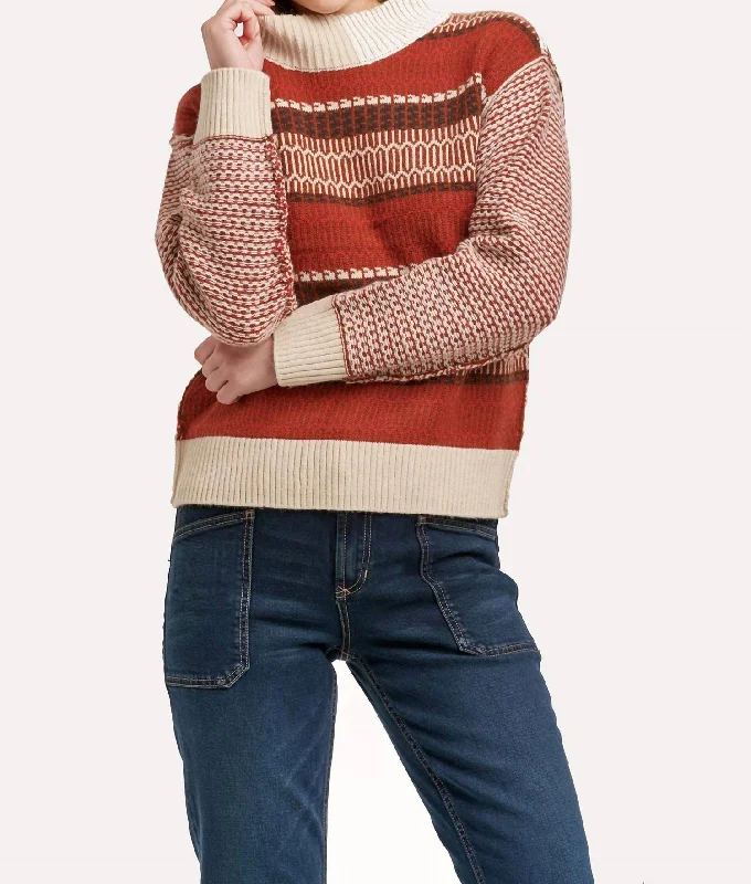 Plus Size Women's Fit - and - Flare Sweater Dresses with Ruffled HemBarbara Gingerbread Sweater In Multi Plus Size Women's Fit - and - Flare Sweater Dresses with Ruffled HemBarbara Gingerbread Sweater In Multi