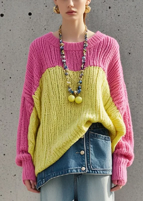 Mock Neck Women's Alpaca Wool Sweaters in Earth TonesBeautiful Colorblock Oversized Patchwork Knit Sweater Fall Mock Neck Women's Alpaca Wool Sweaters in Earth TonesBeautiful Colorblock Oversized Patchwork Knit Sweater Fall