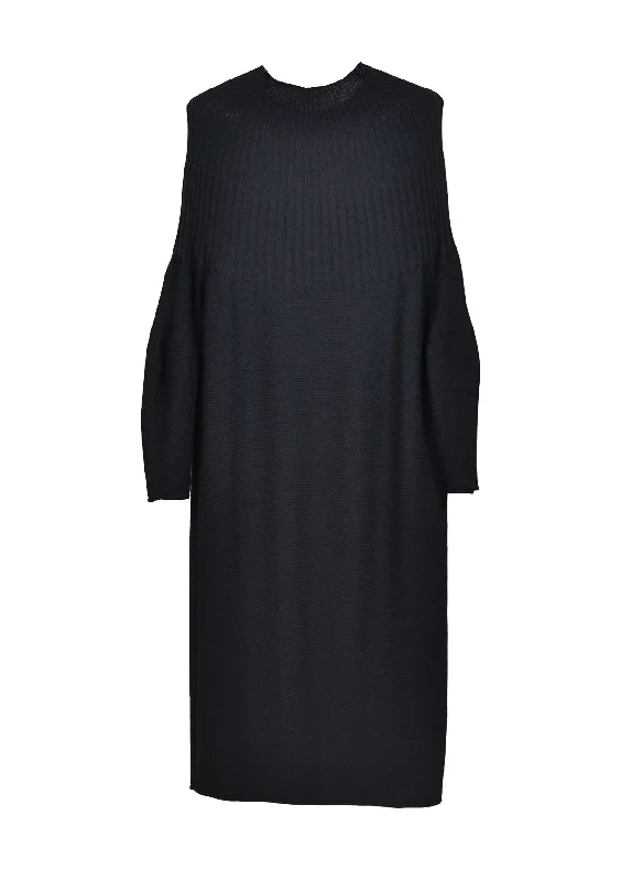 Women's Long Sleeve Turtleneck Cashmere Sweaters"COLLY" BLACK KNIT DRESS