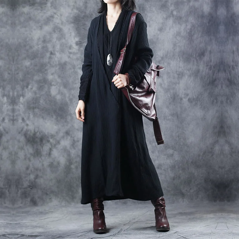 Empire Waist Women's Alpaca Wool Sweater Dresses in Earthy TonesBoho Black V Neck Patchwork Pockets Fall Dresses Long Sleeve Empire Waist Women's Alpaca Wool Sweater Dresses in Earthy TonesBoho Black V Neck Patchwork Pockets Fall Dresses Long Sleeve