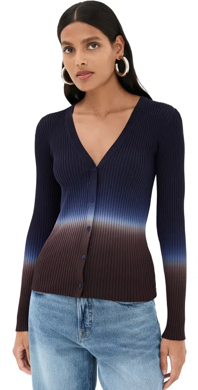 Open - Front Women's Cardigan - Style Mohair SweatersCargo Sweater Twilight Dip Dye