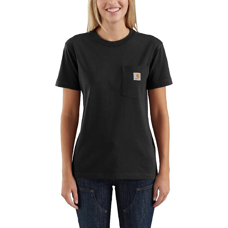 Long Sleeve Women T Shirt for Cooler WeatherCarhartt Women's Short Sleeve Pocket T-Shirt_Black Long Sleeve Women T Shirt for Cooler WeatherCarhartt Women's Short Sleeve Pocket T-Shirt_Black