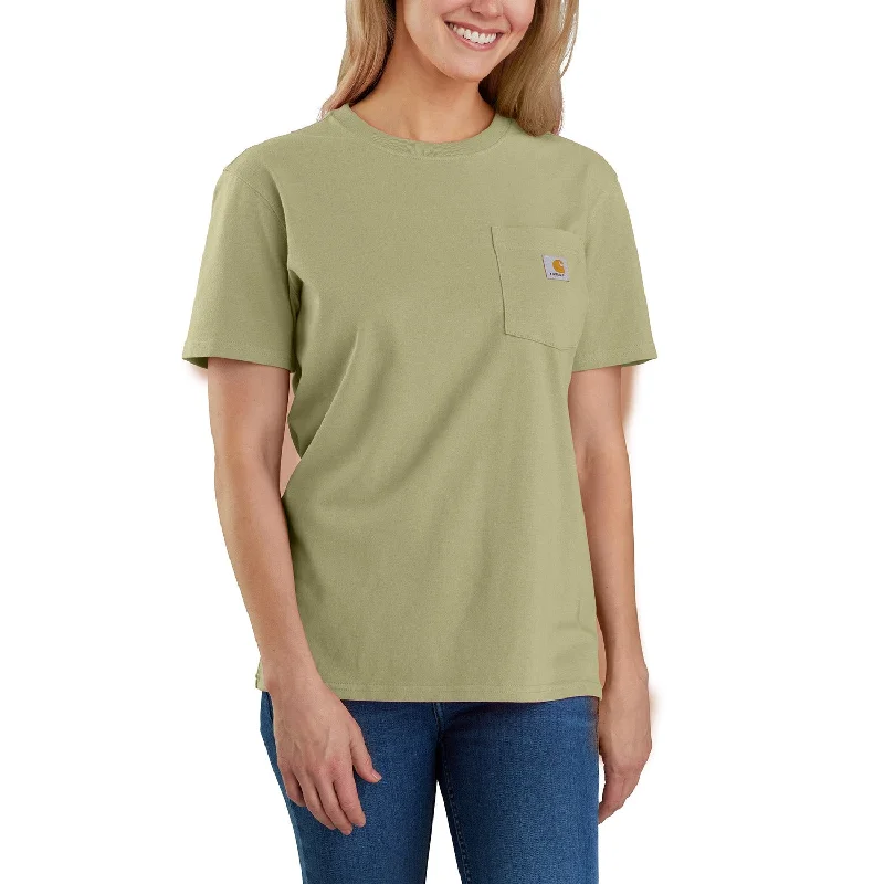 V - Neck Women T Shirt to Enhance the NecklineCarhartt Women's Short Sleeve Pocket T-Shirt_Dried Clay V - Neck Women T Shirt to Enhance the NecklineCarhartt Women's Short Sleeve Pocket T-Shirt_Dried Clay