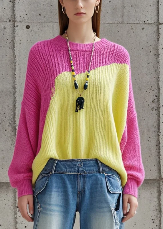 High - Low Hem Women's Cashmere - Blended SweatersCasual Colorblock Asymmetrical Patchwork Knit Sweaters Fall High - Low Hem Women's Cashmere - Blended SweatersCasual Colorblock Asymmetrical Patchwork Knit Sweaters Fall