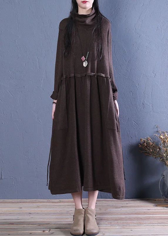 Plus Size Women's Open - Front Cardigan Style Sweater DressesChocolate Robe Casual Dresses Spring Plus Size Women's Open - Front Cardigan Style Sweater DressesChocolate Robe Casual Dresses Spring