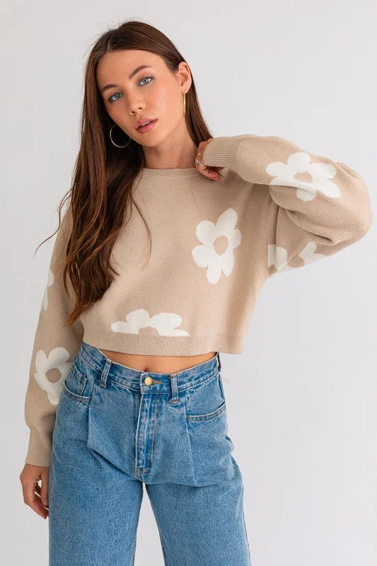 Short Sleeve Women's Cotton Blend Sweaters in Pastel ColorsCute As A Daisy Cropped Sweater - Small - Final Sale Short Sleeve Women's Cotton Blend Sweaters in Pastel ColorsCute As A Daisy Cropped Sweater - Small - Final Sale