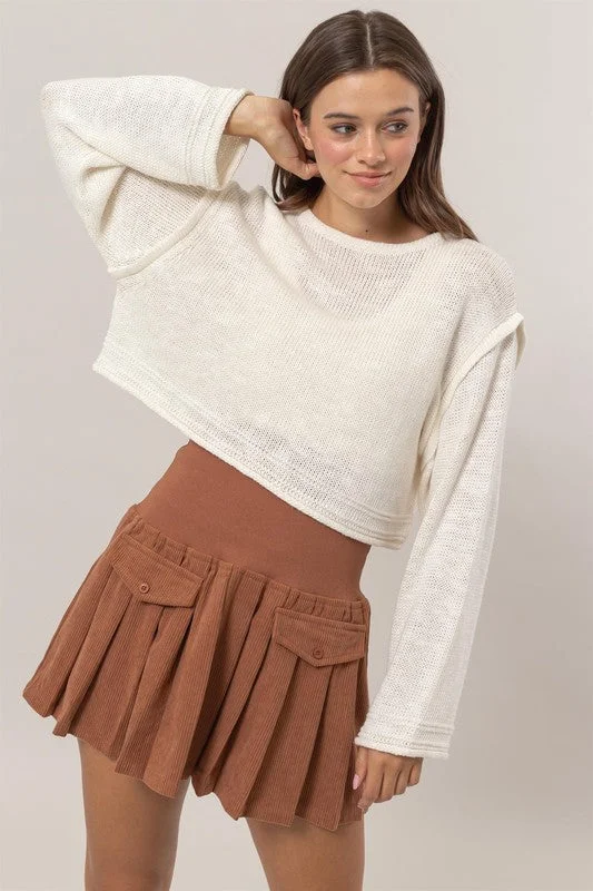 Short Sleeve Women's Cotton Blend Sweaters in Pastel ColorsDay Dream Sweater