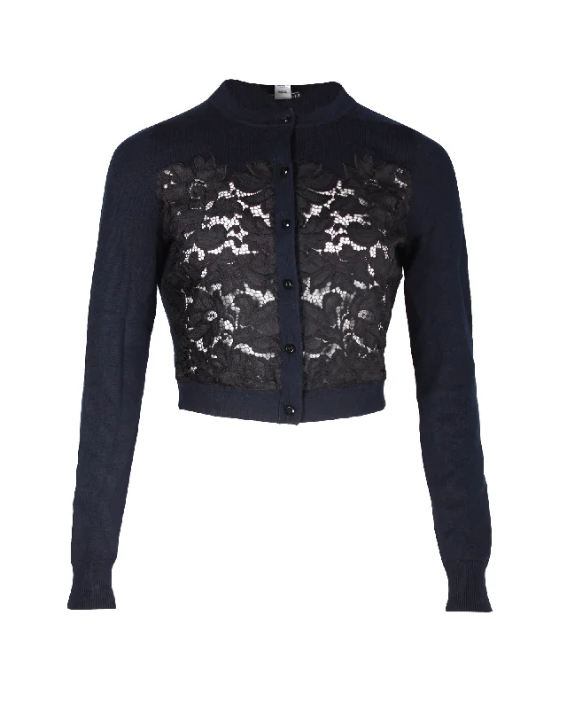 V - Neck Women's Ribbed Sweater Dresses with Belt for a Defined WaistDiane Von Furstenberg Lace Pattern Crew Neck Cardigan in Navy Blue Wool V - Neck Women's Ribbed Sweater Dresses with Belt for a Defined WaistDiane Von Furstenberg Lace Pattern Crew Neck Cardigan in Navy Blue Wool