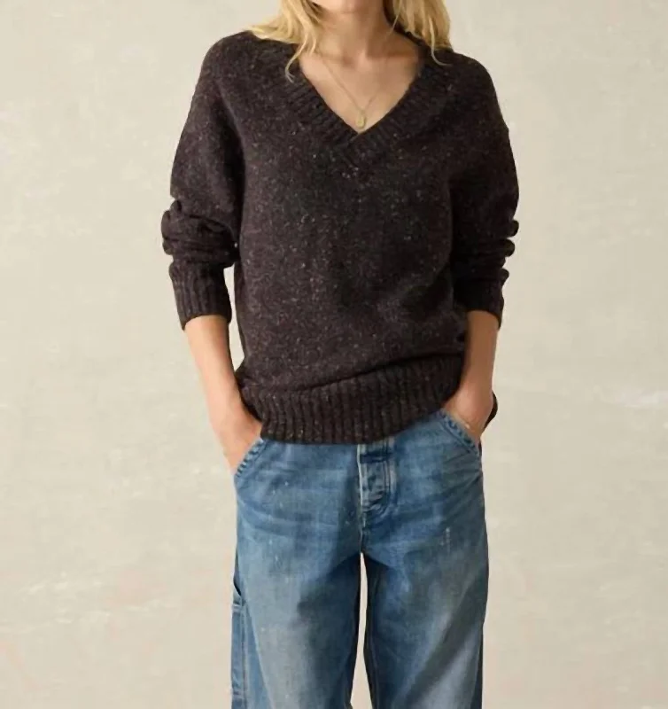 Driftwood Donegal Sweater In Blackberry