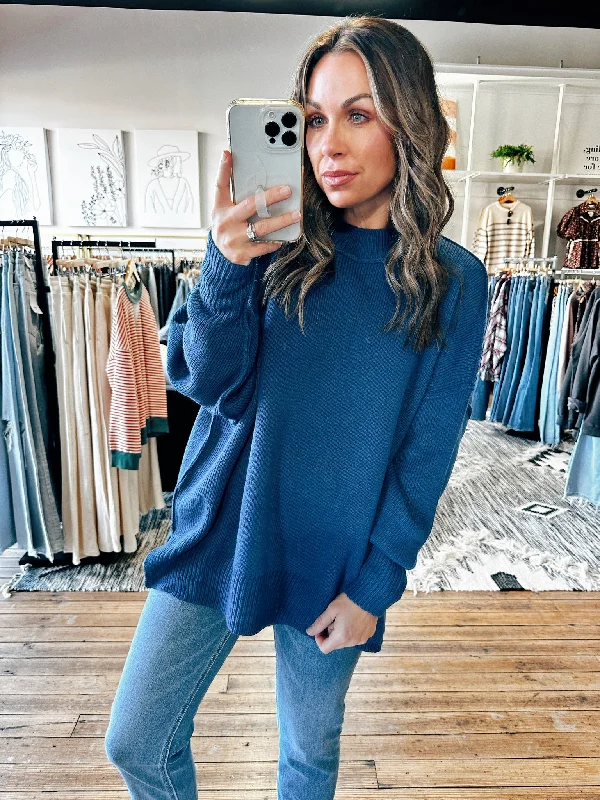 High - Low Hem Women's Cashmere - Blended SweatersDrop Shoulder Sweater-4 Colors