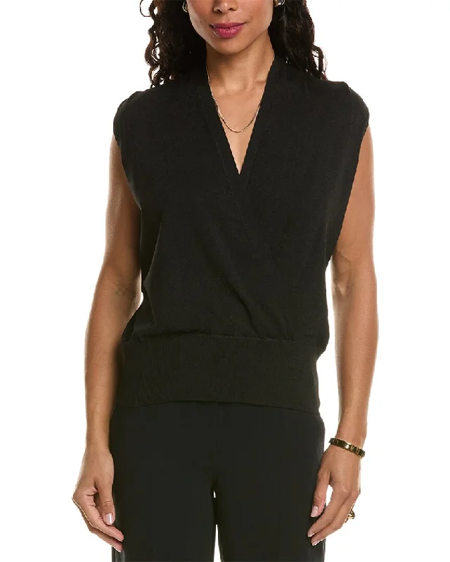 Plus Size Women's Sequined Sweaters for Special OccasionsElie Tahari Faux Wrap Sweater Plus Size Women's Sequined Sweaters for Special OccasionsElie Tahari Faux Wrap Sweater