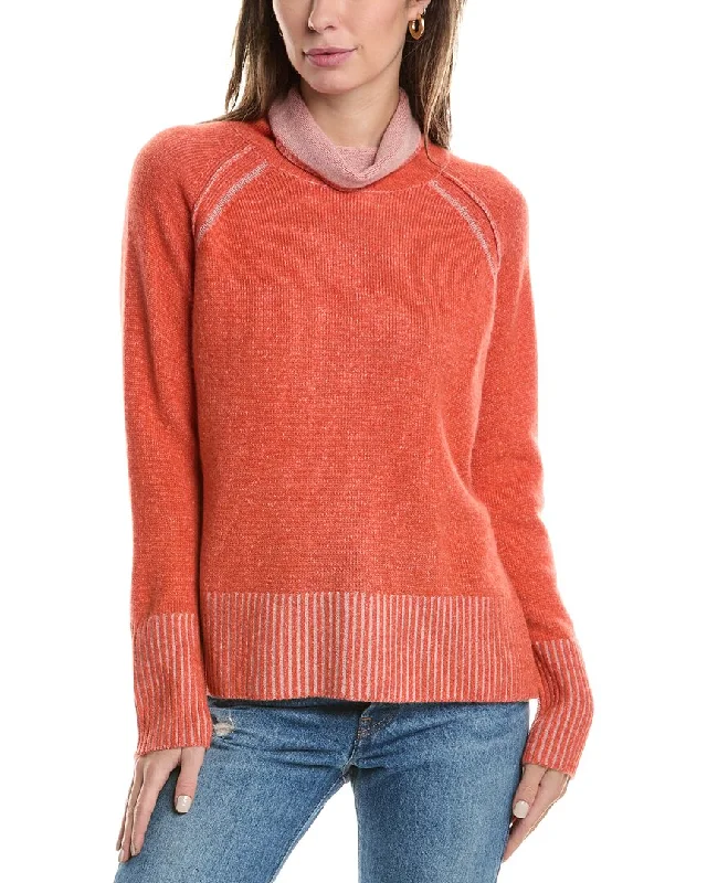 Forte Cashmere Plaited Funnel Cashmere Sweater