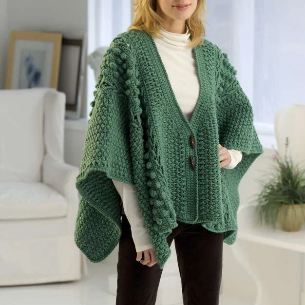 Cropped Women's Angora Blend Sweaters for a Trendy LookFree Aran Toggle Wrap Pattern Cropped Women's Angora Blend Sweaters for a Trendy LookFree Aran Toggle Wrap Pattern