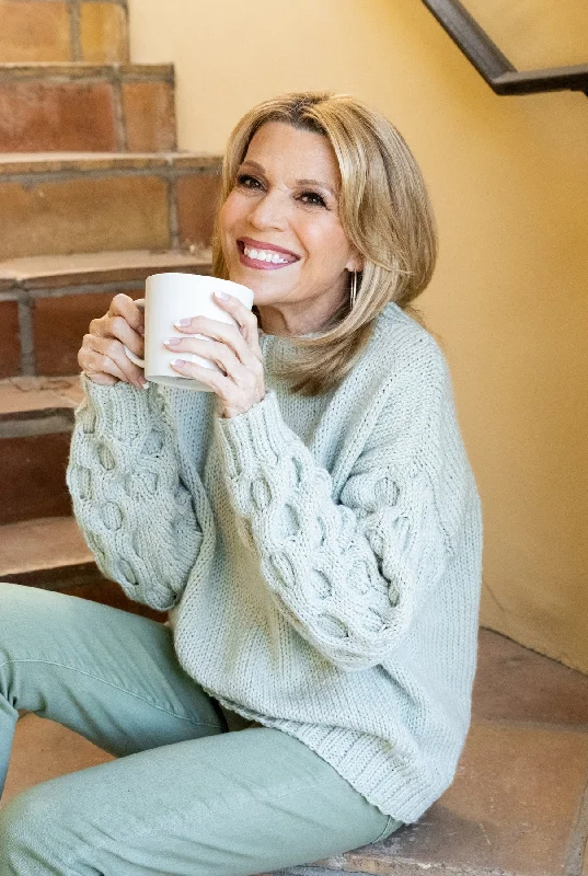 V - Neck Women's Ribbed Wool Sweaters for FallFree Beehive Sleeve Sweater Pattern
