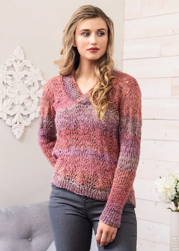 V - Neck Women's Ribbed Wool Sweaters for FallFree Sophia Sweater Pattern
