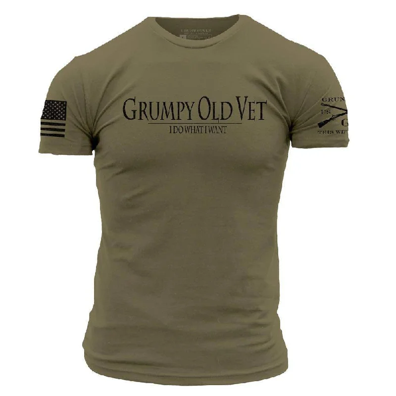 Sleeveless Women T Shirt for Summer ComfortGrumpy Old Vet T-Shirt - Military Green