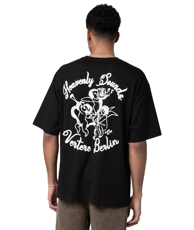 Embroidered Women T Shirt with Intricate DetailsHEAVENLY SOUNDS T-SHIRT - BLACK