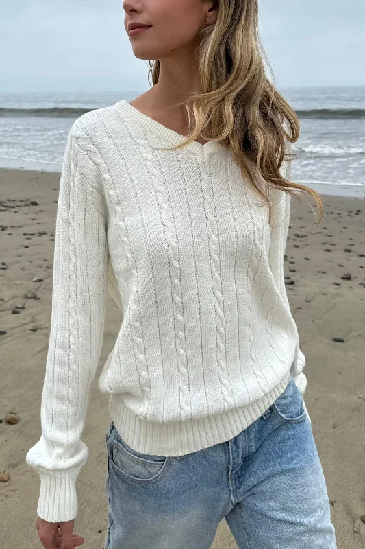 Short Sleeve Women's Cotton Blend Sweaters in Pastel ColorsIda Cotton Cable Knit V-Neck Sweater Short Sleeve Women's Cotton Blend Sweaters in Pastel ColorsIda Cotton Cable Knit V-Neck Sweater