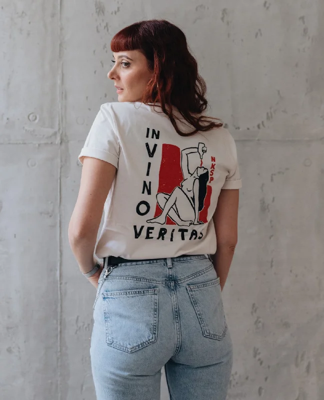 Striped Women T Shirt in a Classic PatternIn Vino Veritas X