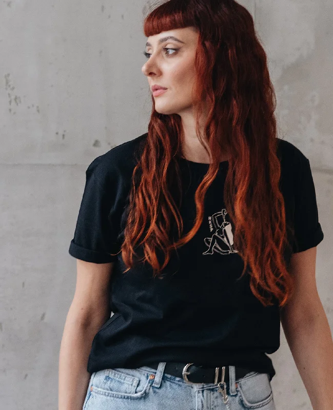 Ringer T Shirt Women with Retro - Inspired StripesIn Vino Veritas X