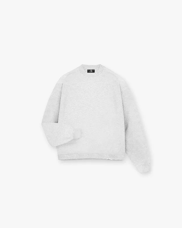 Short Sleeve Women's Cotton Blend Sweaters in Pastel ColorsInitial Boxy Sweater - Ice Grey Marl Short Sleeve Women's Cotton Blend Sweaters in Pastel ColorsInitial Boxy Sweater - Ice Grey Marl