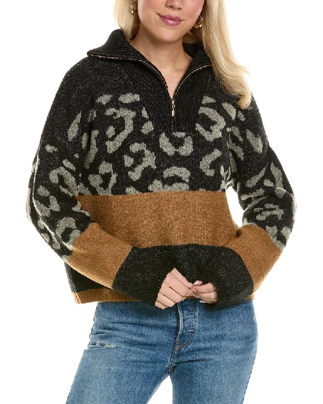 Boat Neck Women's Merino Wool Sweaters in Neutral ShadesJoseph A. Turtleneck 1/2-Zip Sweater Boat Neck Women's Merino Wool Sweaters in Neutral ShadesJoseph A. Turtleneck 1/2-Zip Sweater