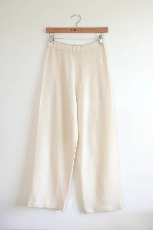 Mock Neck Women's Alpaca Wool Sweaters in Earth TonesLightweight knit Pant-Cream