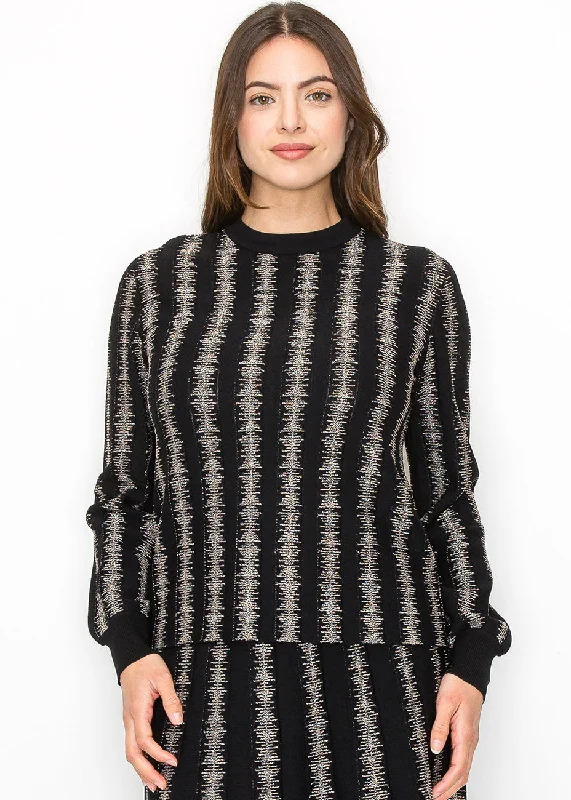 Midi - Length Women's Shetland Wool Sweater Dresses in Traditional PatternsMetallic Striped Modest Sweater Midi - Length Women's Shetland Wool Sweater Dresses in Traditional PatternsMetallic Striped Modest Sweater