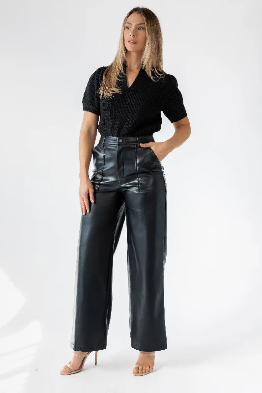 Women's Long Sleeve Turtleneck Cashmere SweatersMurphy Black Crop Sweater