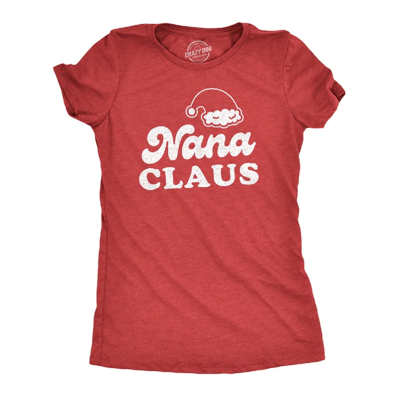 Distressed Women T Shirt with a Laid - Back AestheticNana Claus Women's T Shirt