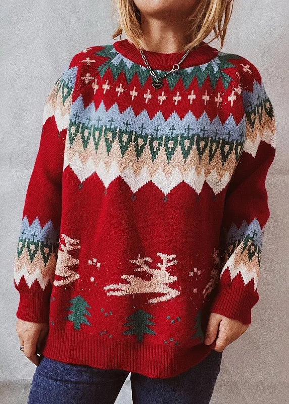 Tie - Front Women's Lambswool Sweaters in Pastel HuesNew Red O Neck Jacquard Thick Knit Sweaters Tops Fall Tie - Front Women's Lambswool Sweaters in Pastel HuesNew Red O Neck Jacquard Thick Knit Sweaters Tops Fall