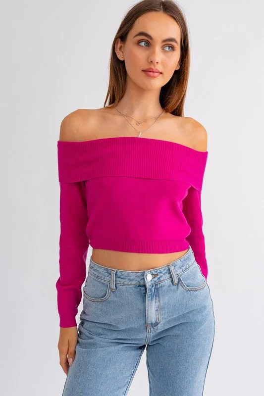 Cropped Women's Angora Blend Sweaters for a Trendy LookPicture Perfect Off Shoulder Sweater Top - Medium - Final Sale Cropped Women's Angora Blend Sweaters for a Trendy LookPicture Perfect Off Shoulder Sweater Top - Medium - Final Sale