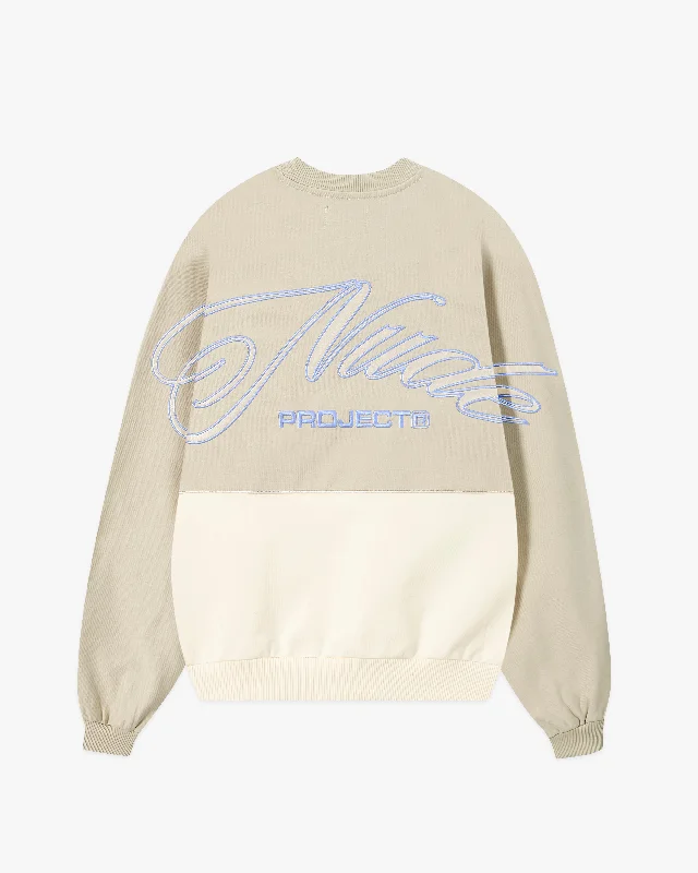 High - Low Hem Women's Cashmere - Blended SweatersDA WAVE CREWNECK SAND