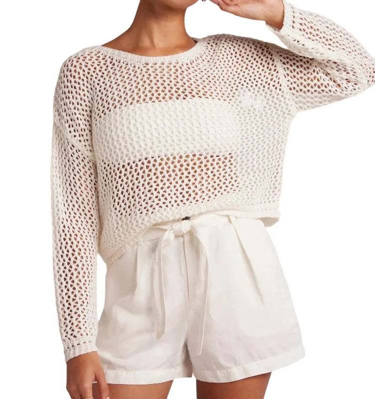 Relaxed Dropped Shoulder Sweater In Off White