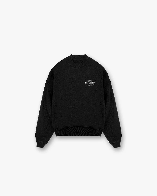 Women's Long Sleeve Turtleneck Cashmere SweatersRepresent Owners Club Stamp Sweater - Jet Black Women's Long Sleeve Turtleneck Cashmere SweatersRepresent Owners Club Stamp Sweater - Jet Black