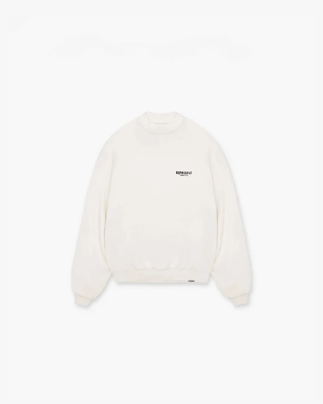 Cropped Women's Angora Blend Sweaters for a Trendy LookRepresent Owners Club Sweater - Flat White Cropped Women's Angora Blend Sweaters for a Trendy LookRepresent Owners Club Sweater - Flat White
