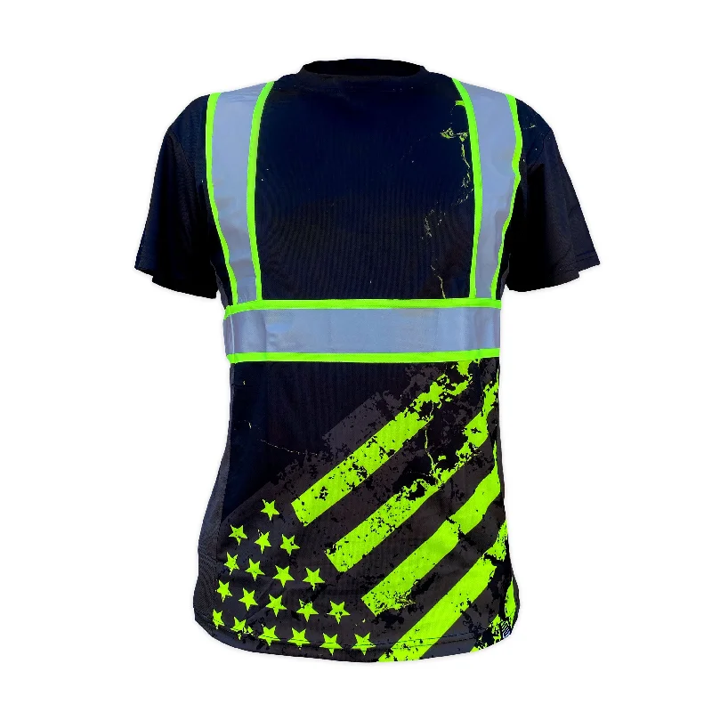 Sleeveless Women T Shirt for Summer ComfortSafetyShirtz SS360º Stealth American Grit Type-O Reflective Safety T-Shirt Sleeveless Women T Shirt for Summer ComfortSafetyShirtz SS360º Stealth American Grit Type-O Reflective Safety T-Shirt