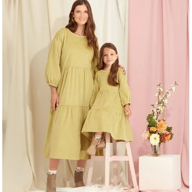 Midi - Length Women's Shetland Wool Sweater Dresses in Traditional PatternsSimplicity Women's/Child Dress and Top S9454 Midi - Length Women's Shetland Wool Sweater Dresses in Traditional PatternsSimplicity Women's/Child Dress and Top S9454