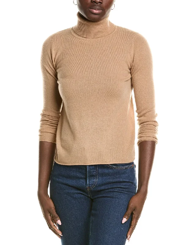 sofiacashmere Roll Cuff & Hem Turtleneck Sweater