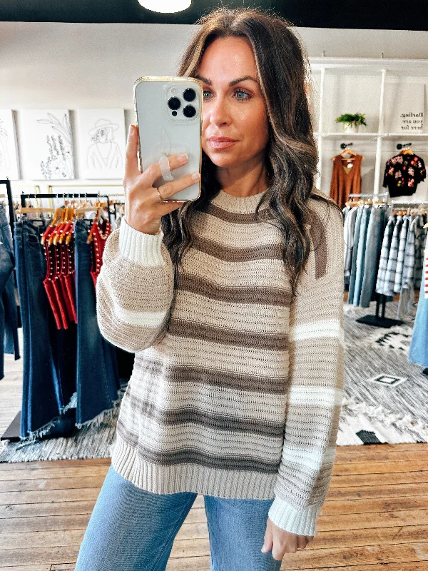 Plus Size Women's Side - Slit Sweaters in Bold SolidsStone Contrast Sweater