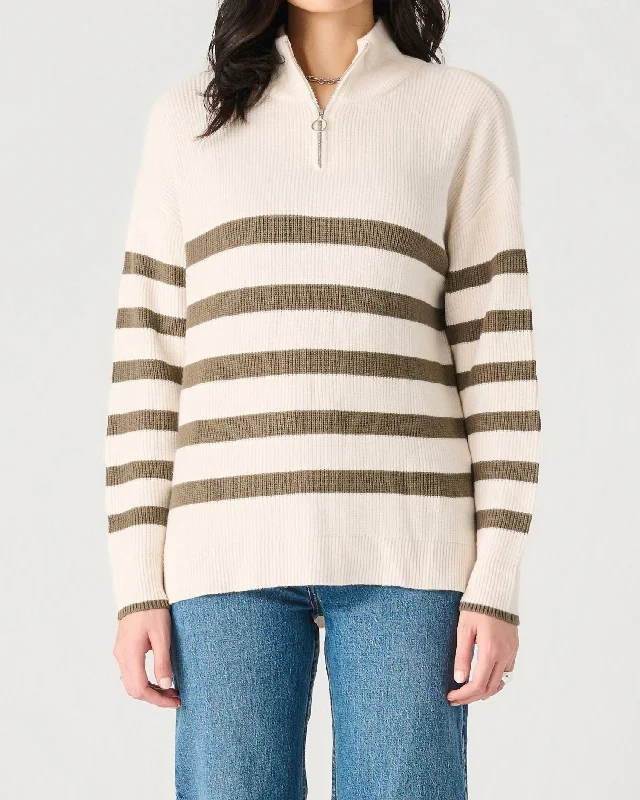 Belted Women's Cotton Blend Sweater Dresses for a Casual LookStripe Zip-Up Sweater In Cream/army Green Belted Women's Cotton Blend Sweater Dresses for a Casual LookStripe Zip-Up Sweater In Cream/army Green