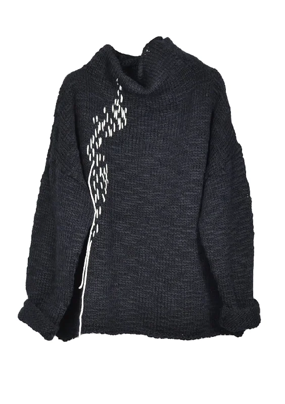 Button - Down Women's Shetland Wool Sweaters in Traditional Patterns"TARYAN" CHUNKY KINT JUMPER - BLACK Button - Down Women's Shetland Wool Sweaters in Traditional Patterns"TARYAN" CHUNKY KINT JUMPER - BLACK