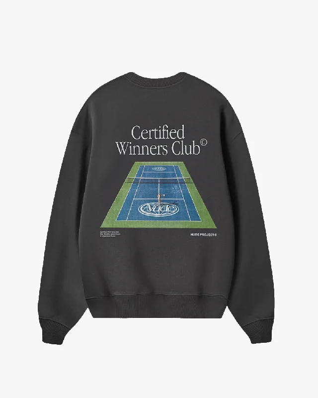 Hooded Women's Fleece - Lined Sweaters for WinterTENNIS CREWNECK ASH