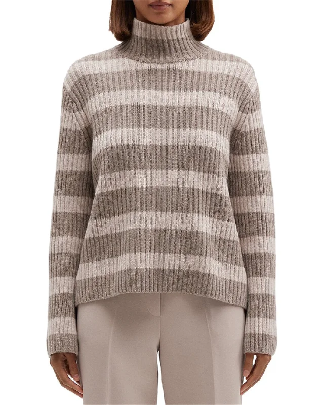 Hooded Women's Fleece - Lined Sweaters for WinterTheory Striped Ribbed Wool & Cashmere-Blend Turtleneck Pullover Hooded Women's Fleece - Lined Sweaters for WinterTheory Striped Ribbed Wool & Cashmere-Blend Turtleneck Pullover