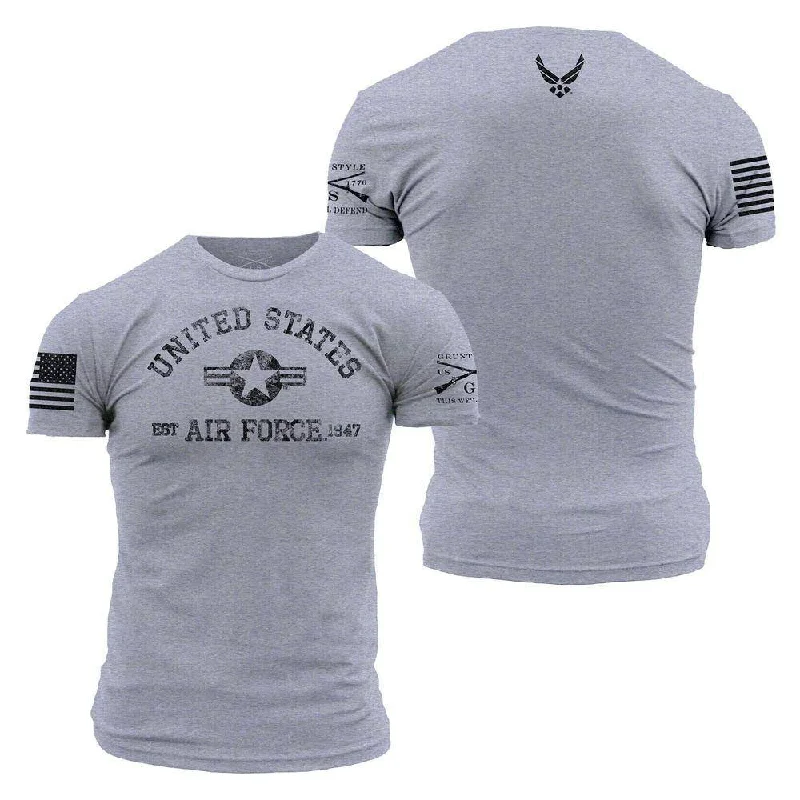 Sheer Women T Shirt for a Stylish and Alluring LookUSAF - Est. 1947 T-Shirt - Heather Grey Sheer Women T Shirt for a Stylish and Alluring LookUSAF - Est. 1947 T-Shirt - Heather Grey